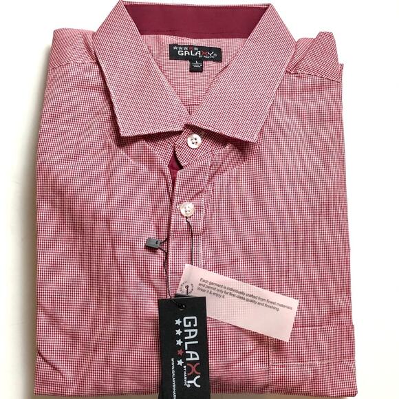 Galaxy By Harvic Slim-fit Collared Pin-Check Shirt - Picture 7 of 10